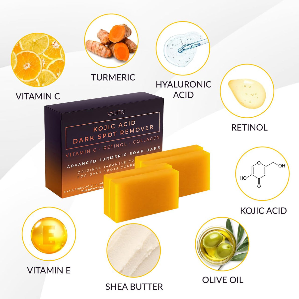 VALITIC soap size shown next to hand for scale and easy daily use indication