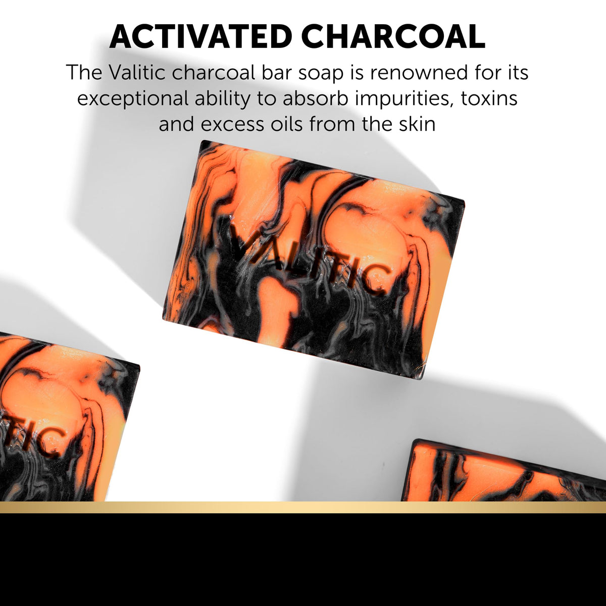 VALITIC close-up texture revealing charcoal specks and smooth finish