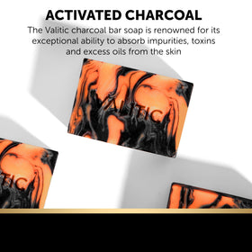 VALITIC close-up texture revealing charcoal specks and smooth finish