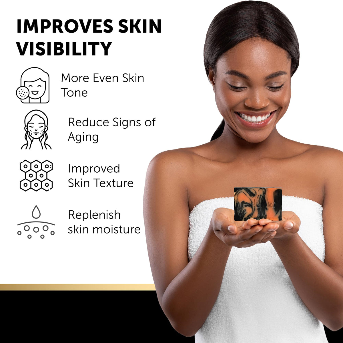 VALITIC soap applied to face showing brightening skincare routine