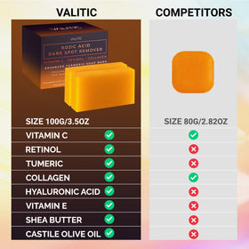 VALITIC soap texture with moisture drop illustrating hydration boost