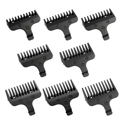 VALLNEI front view of eight guide combs showing full set and sizes for quick selection
