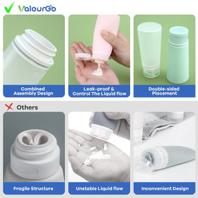 Valourgo color-coded bottles grouped to show clear product identification