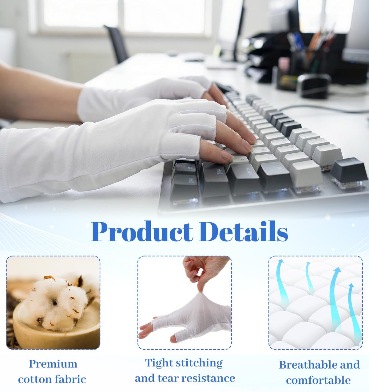 ValueBargain model using phone with gloves for convenience