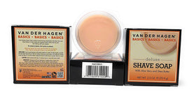 Van Der Hagen soap pucks packed in a travel toiletry kit for spill-free travel