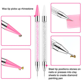 VANALIA closeup of dual-ended pen showing wax tip and steel tip for precise gem placement