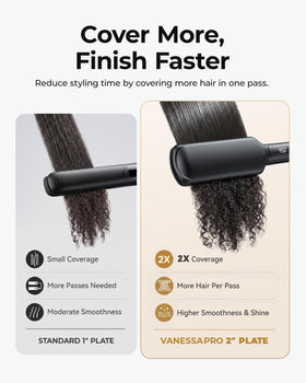 VANESSA PRO plate detail with argan oil and keratin infusion for shinier hair