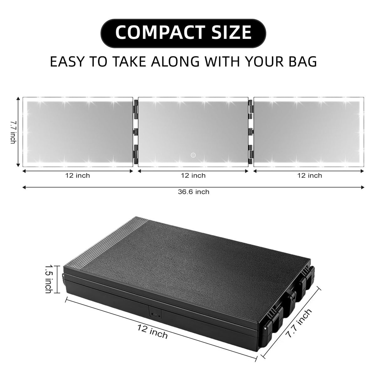 Vanexiss folded compact travel size fitting into a bag for portability benefit