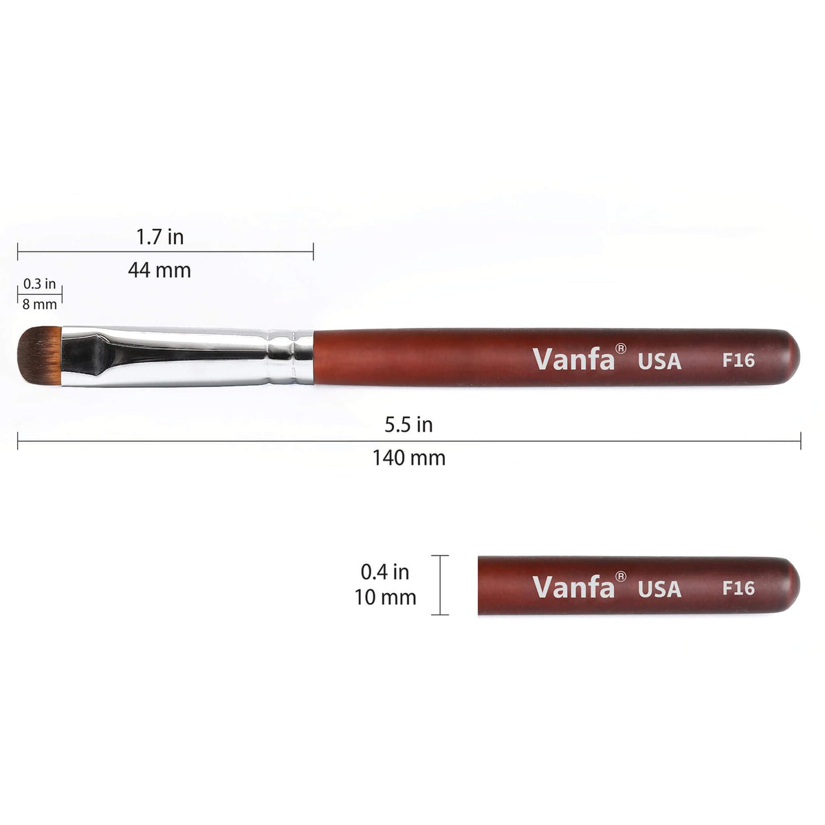 Vanfa packaging label view showing brand and model F16
