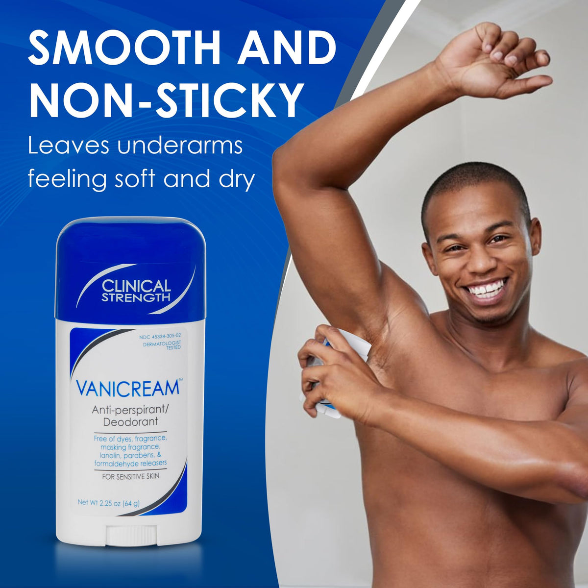 Applying Vanicream underarm to demonstrate even, smooth coverage
