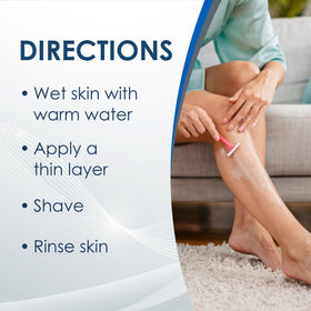 hand spreading Vanicream shaving cream showing protective cushion benefit