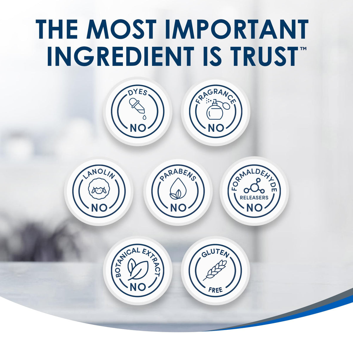 Back label of Vanicream showing ingredient panel and dermatologist-tested benefit