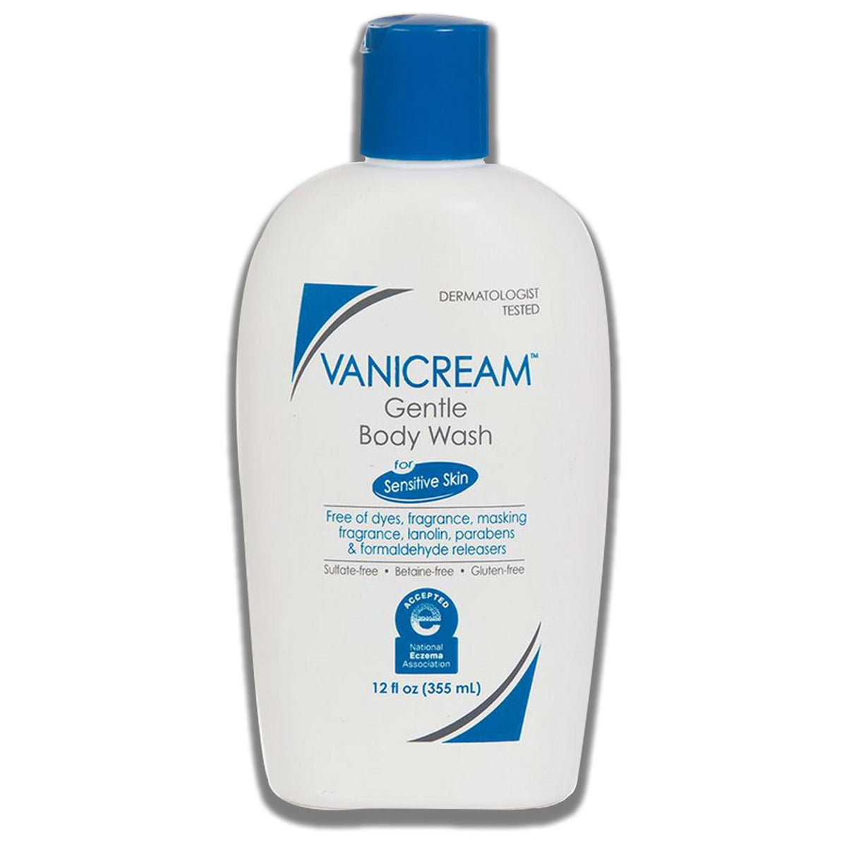 Vanicream set staged in shower showing easy daily routine and low-irritation benefit
