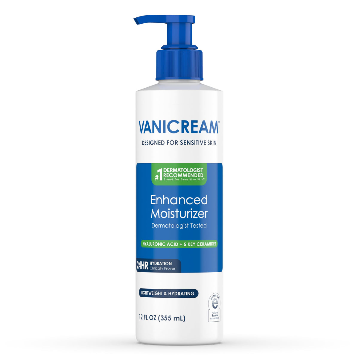 Vanicream bottle front view showing clean packaging and size benefit