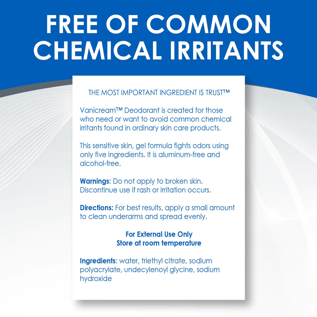 Vanicream packaging back details listing free-from claims and dermatologist-tested benefit