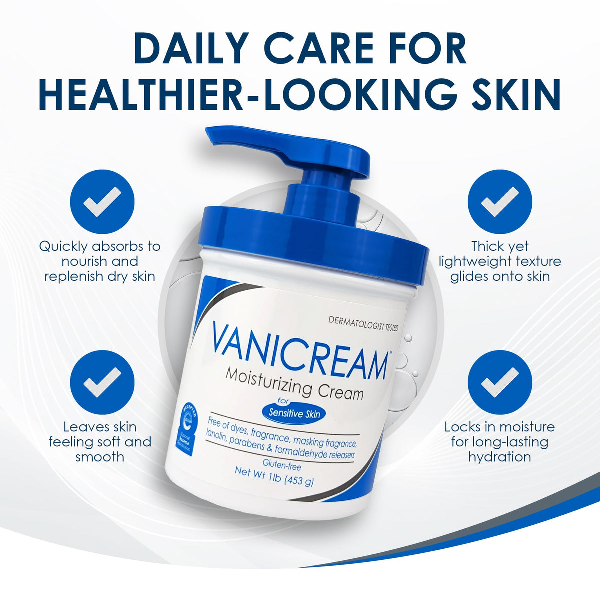 Family in bathroom using Vanicream for everyday sensitive-skin skincare