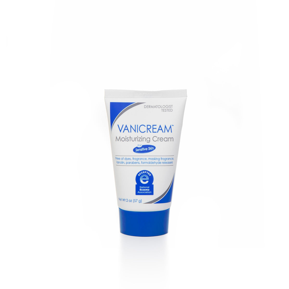 Vanicream front packaging 2oz tube showing gentle, dermatologist-tested relief