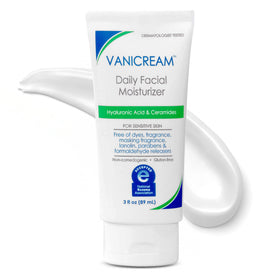 Vanicream front packaging 3 fl oz tube showing unscented moisturizer benefits