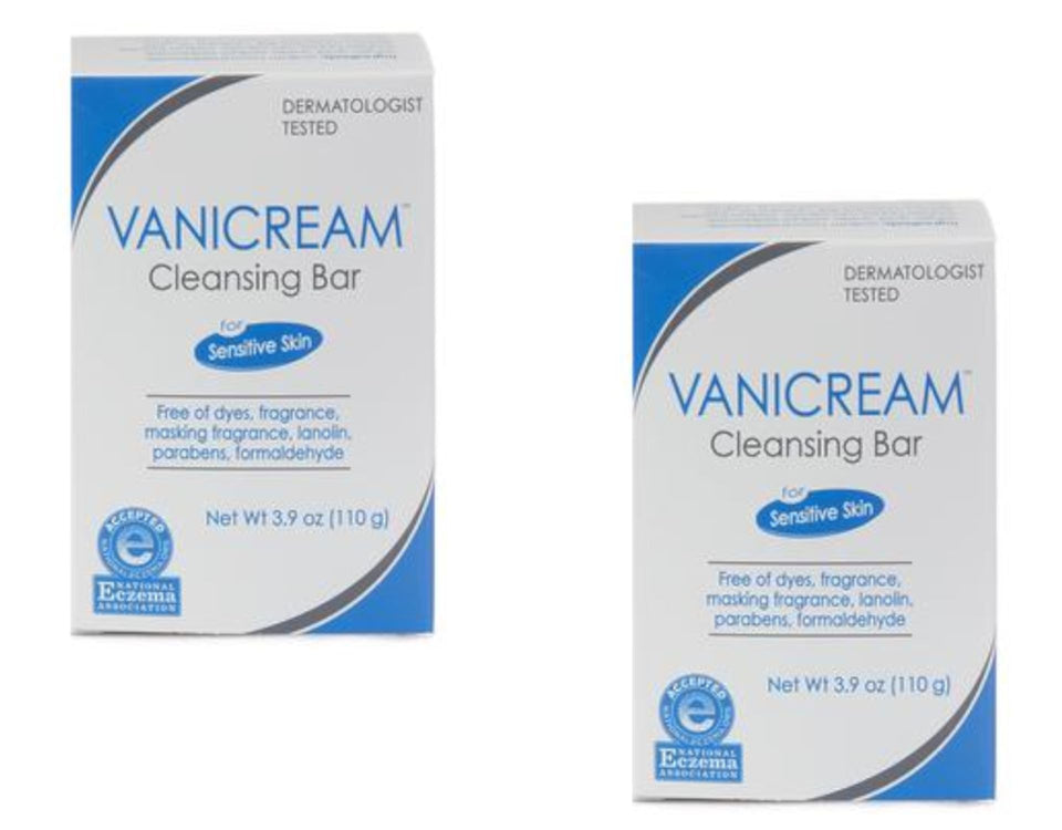 Vanicream front packaging showing unscented cleansing bar benefit gentle cleansing