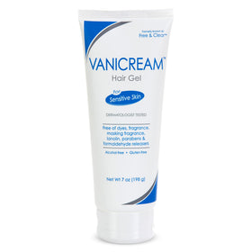 Vanicream front packaging showing unscented hair gel benefit of gentle hold