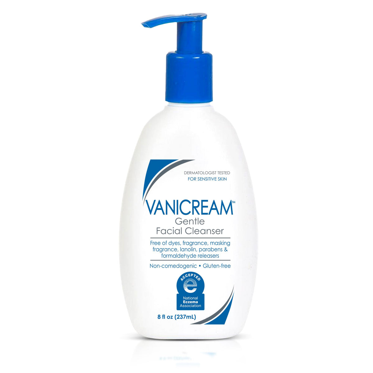 Vanicream front packaging pump bottle clearly showing size and gentle formula benefit