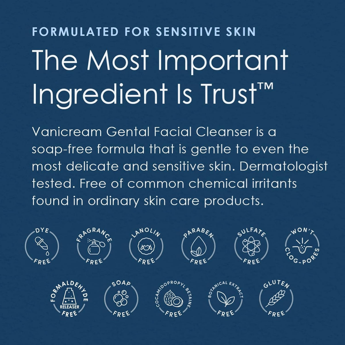 Person using Vanicream in hands demonstrating mild cleansing action that soothes skin