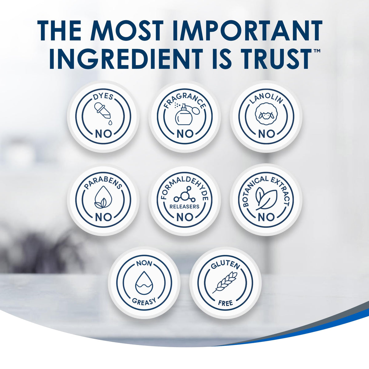 Vanicream label closeup highlighting free-from ingredients for sensitive skin