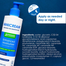 Vanicream on a nightstand illustrating bedtime use for overnight hydration