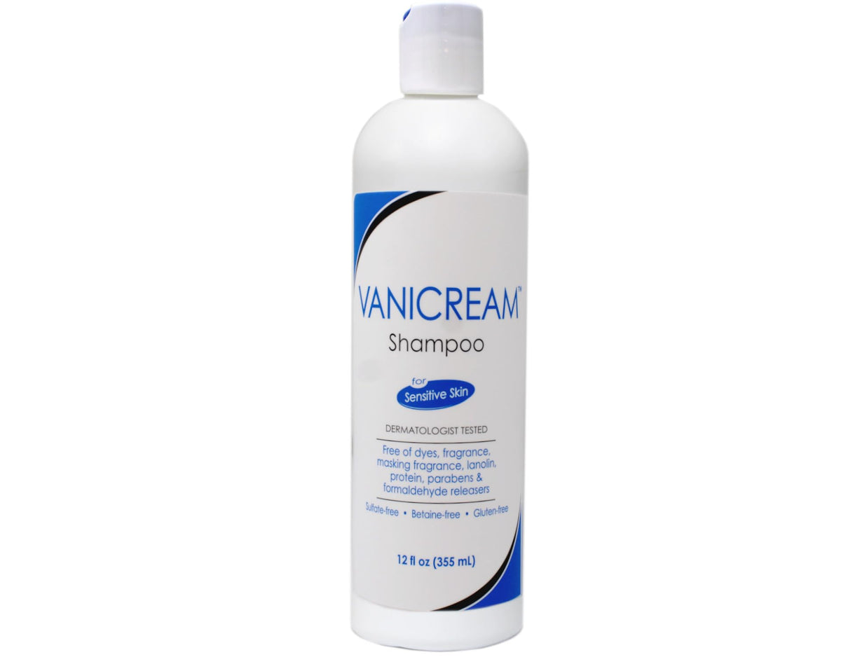 Vanicream shampoo texture close-up demonstrating gentle lather and mild cleansing