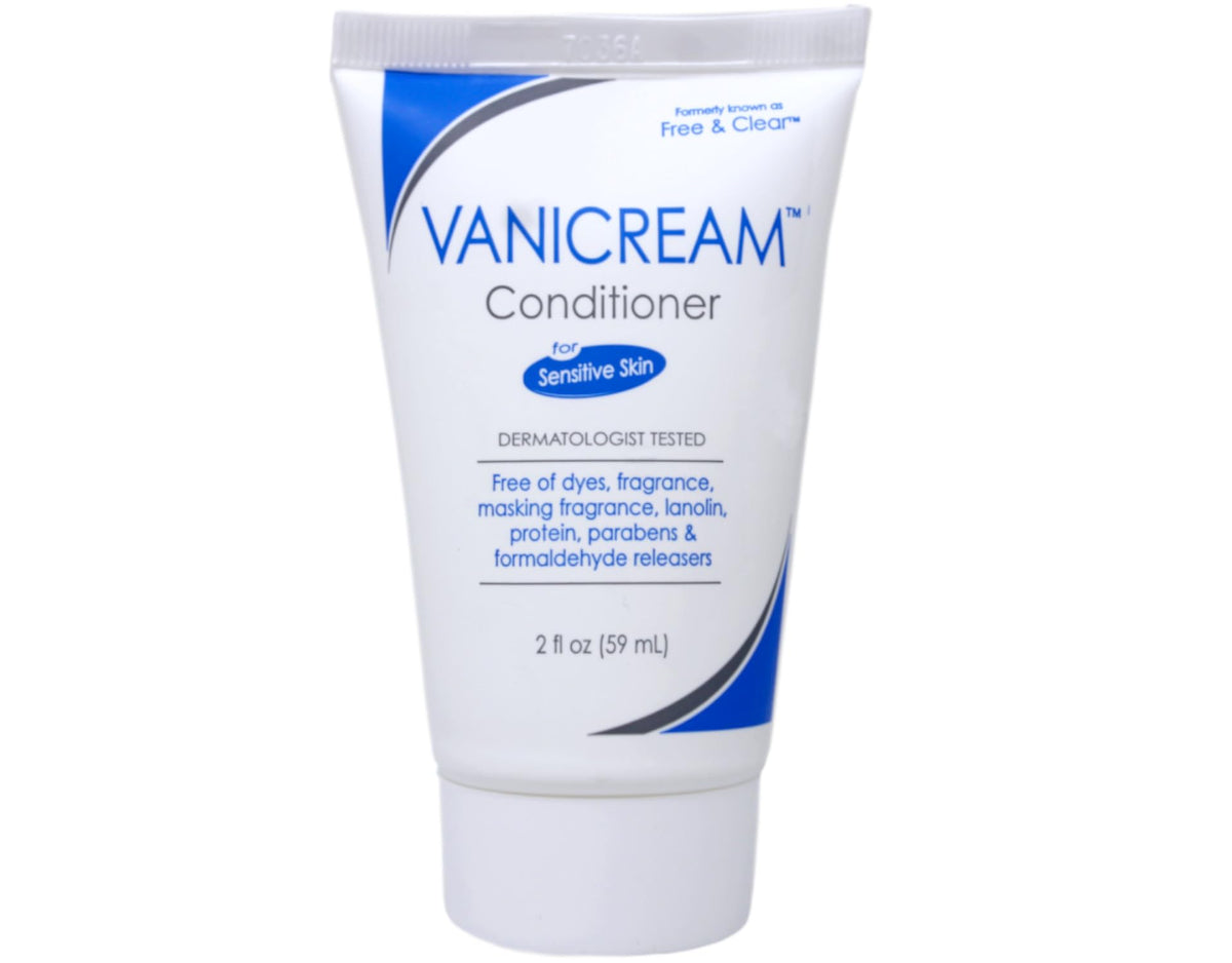 Vanicream shampoo tube closeup nozzle demonstrating easy dispensing benefit