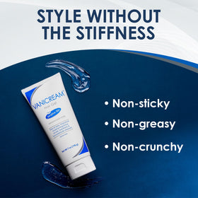 Vanicream styled hair before and after demonstrating improved manageability