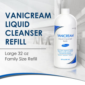 Vanicream cleanser texture pouring into hand illustrating gentle lather benefit