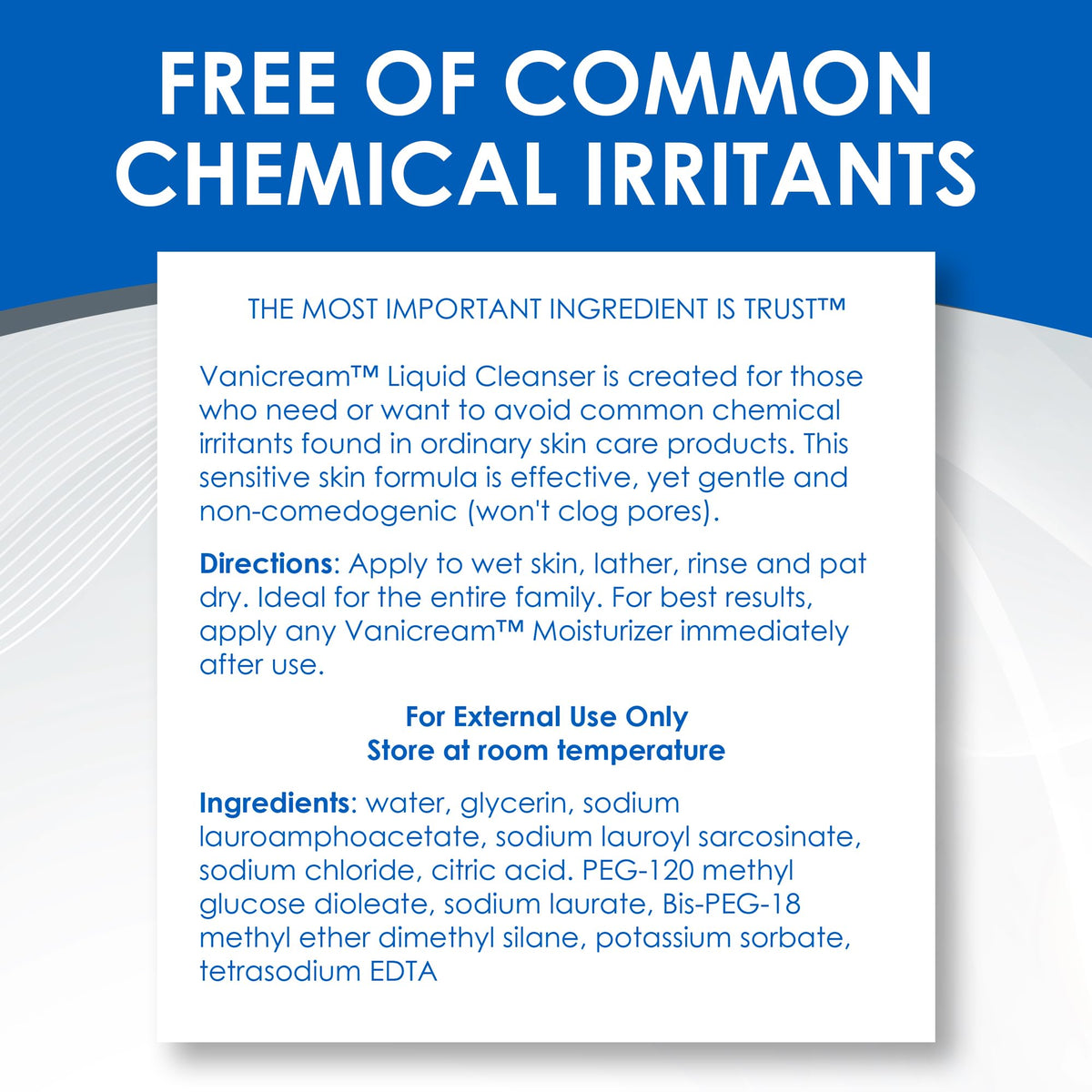 Vanicream unscented badge graphic emphasizing fragrance-free benefit