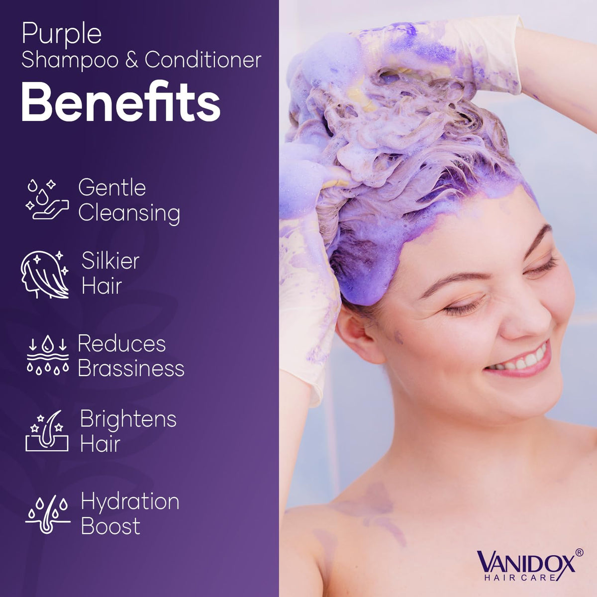VANIDOX conditioner bottle close-up highlighting moisturizing formula and ingredients