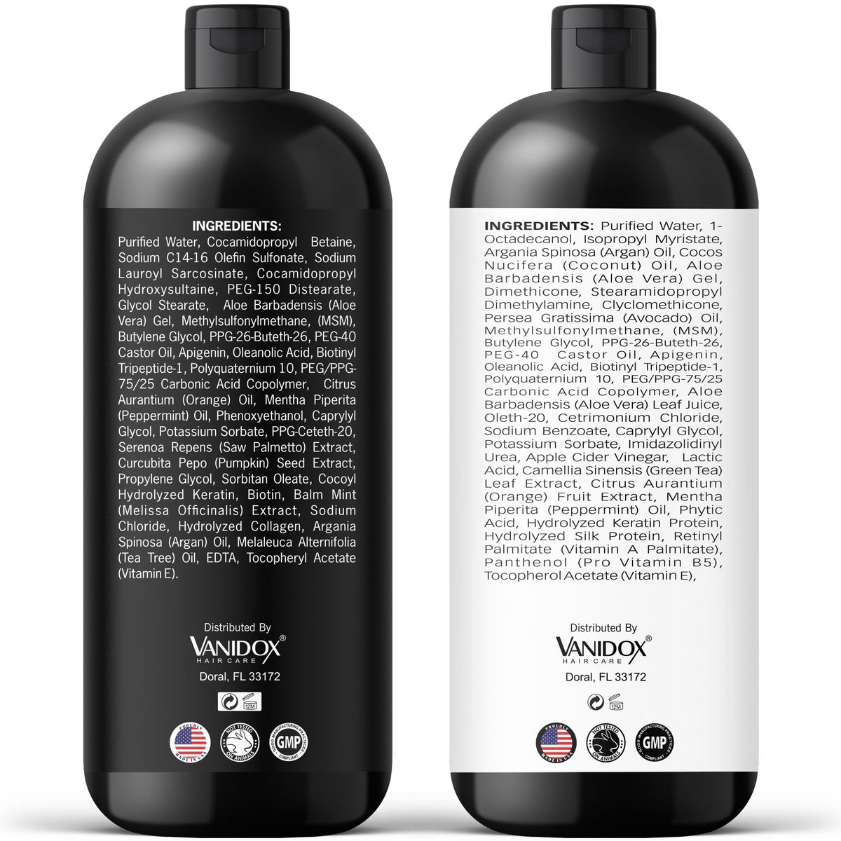 VANIDOX hair after use smooth, shiny strands demonstrating improved manageability