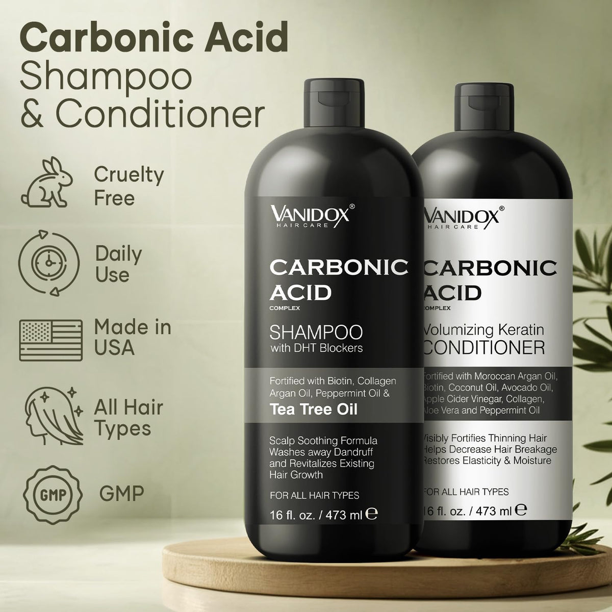 VANIDOX shampoo foam texture close-up showing gentle cleanse and scalp refresh