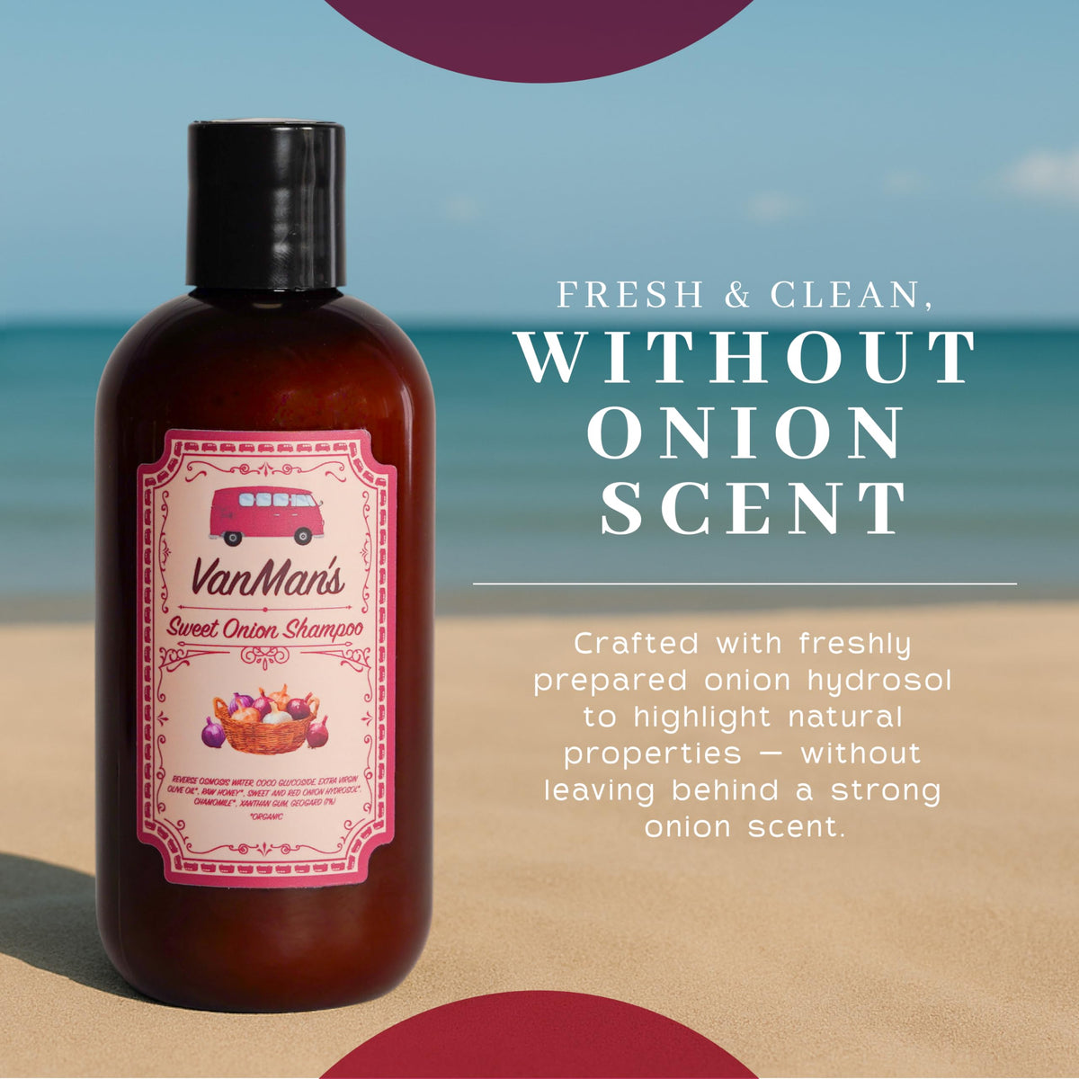 VanMan shampoo pour showing creamy lather texture and easy application