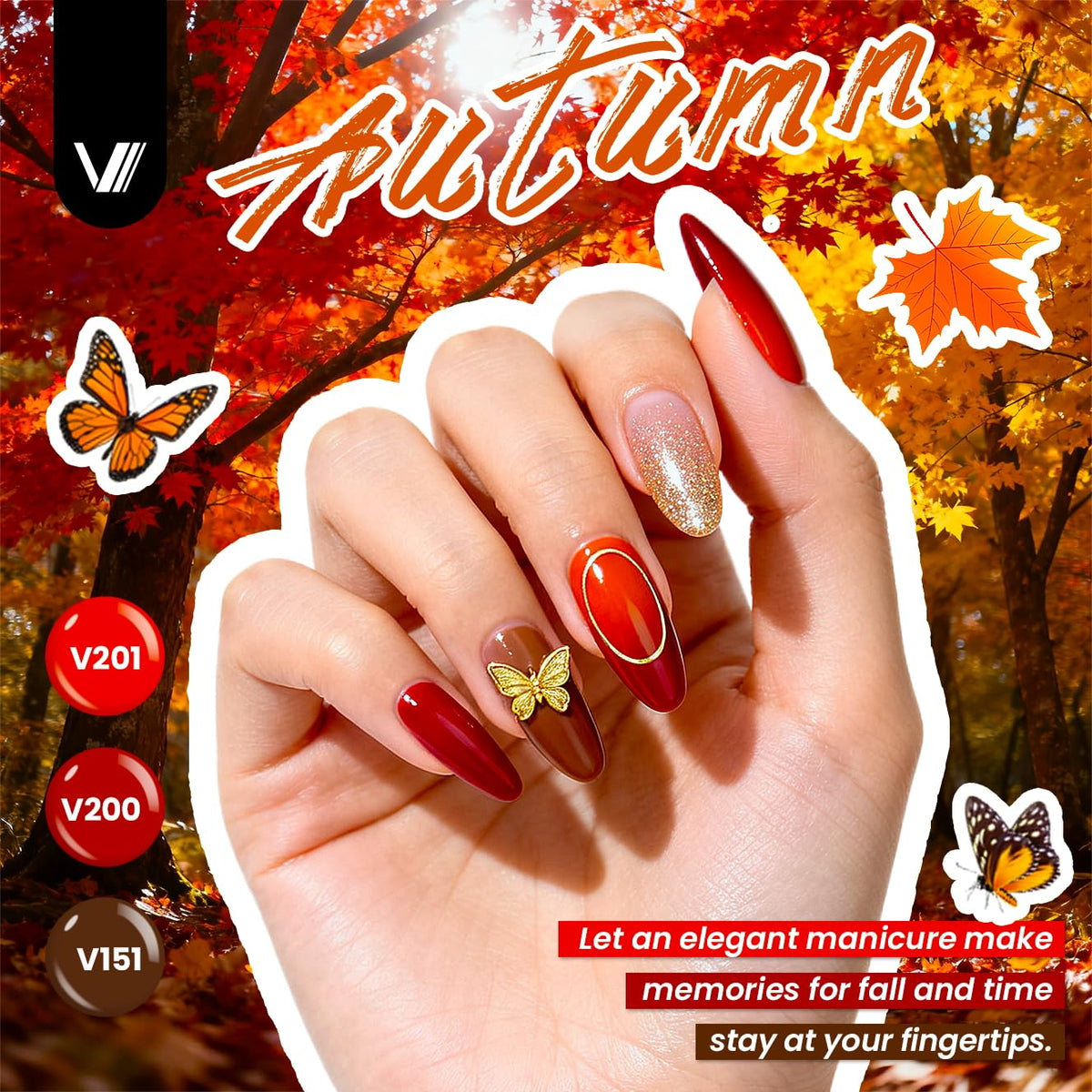 VANREESA base coat and four top coats close-up showing texture and finish options