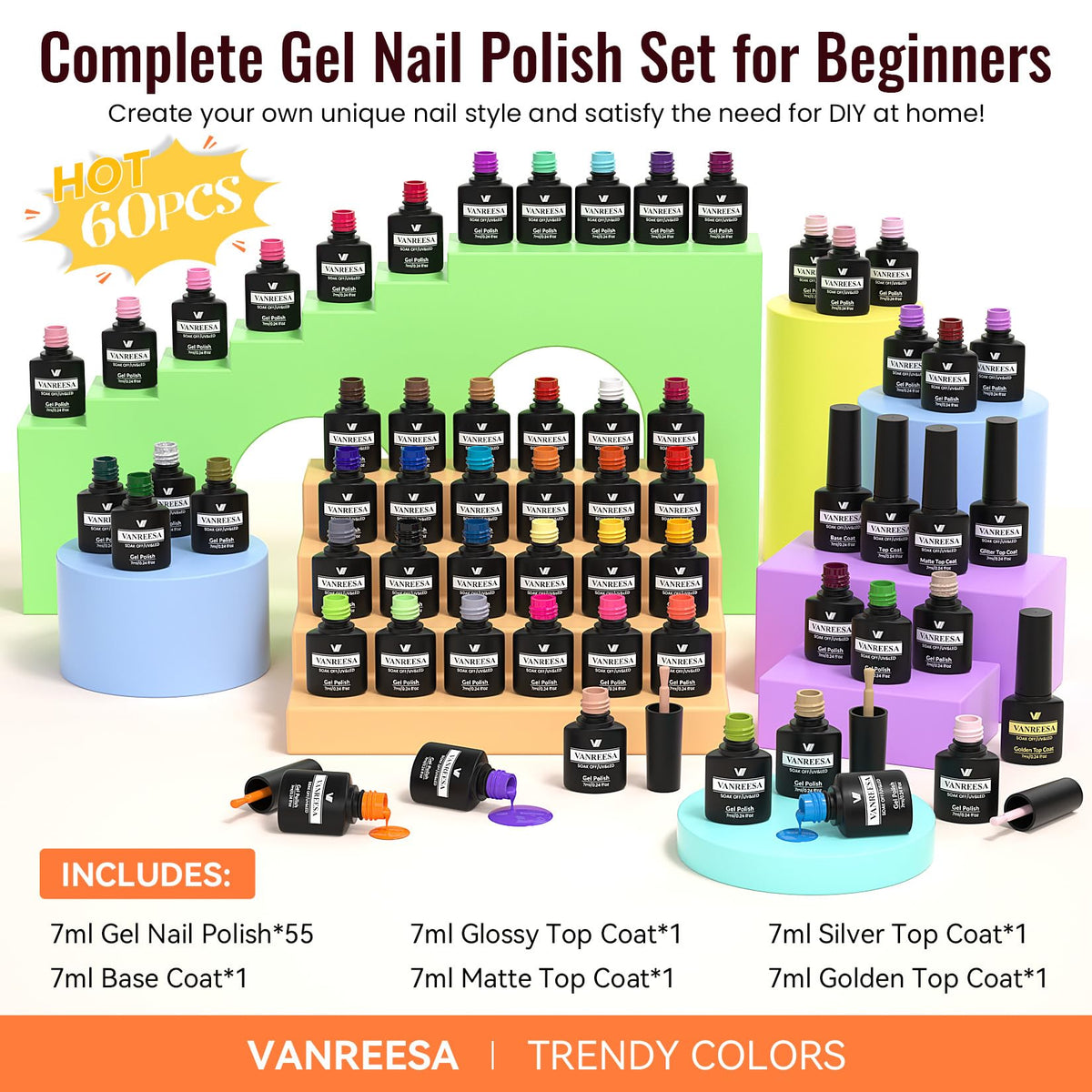 VANREESA glitter effect on nail showcasing sparkly top coat for festive designs