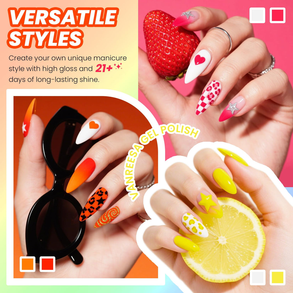 VANREESA glossy top coat pour illustrating high-shine finish and protection