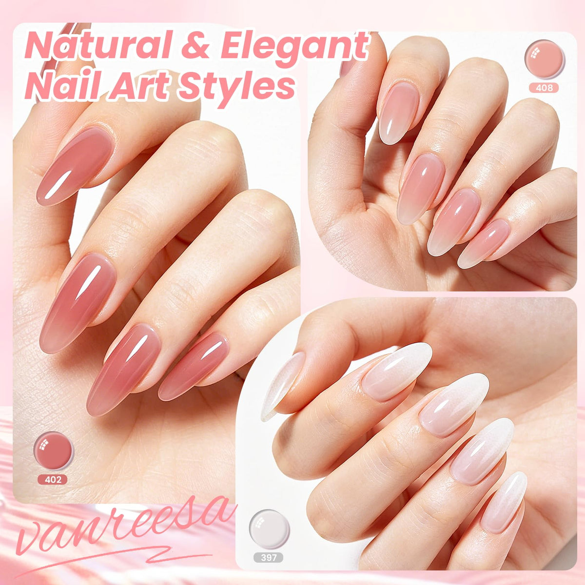 VANREESA jelly gel texture close-up showing sheer layering possibilities