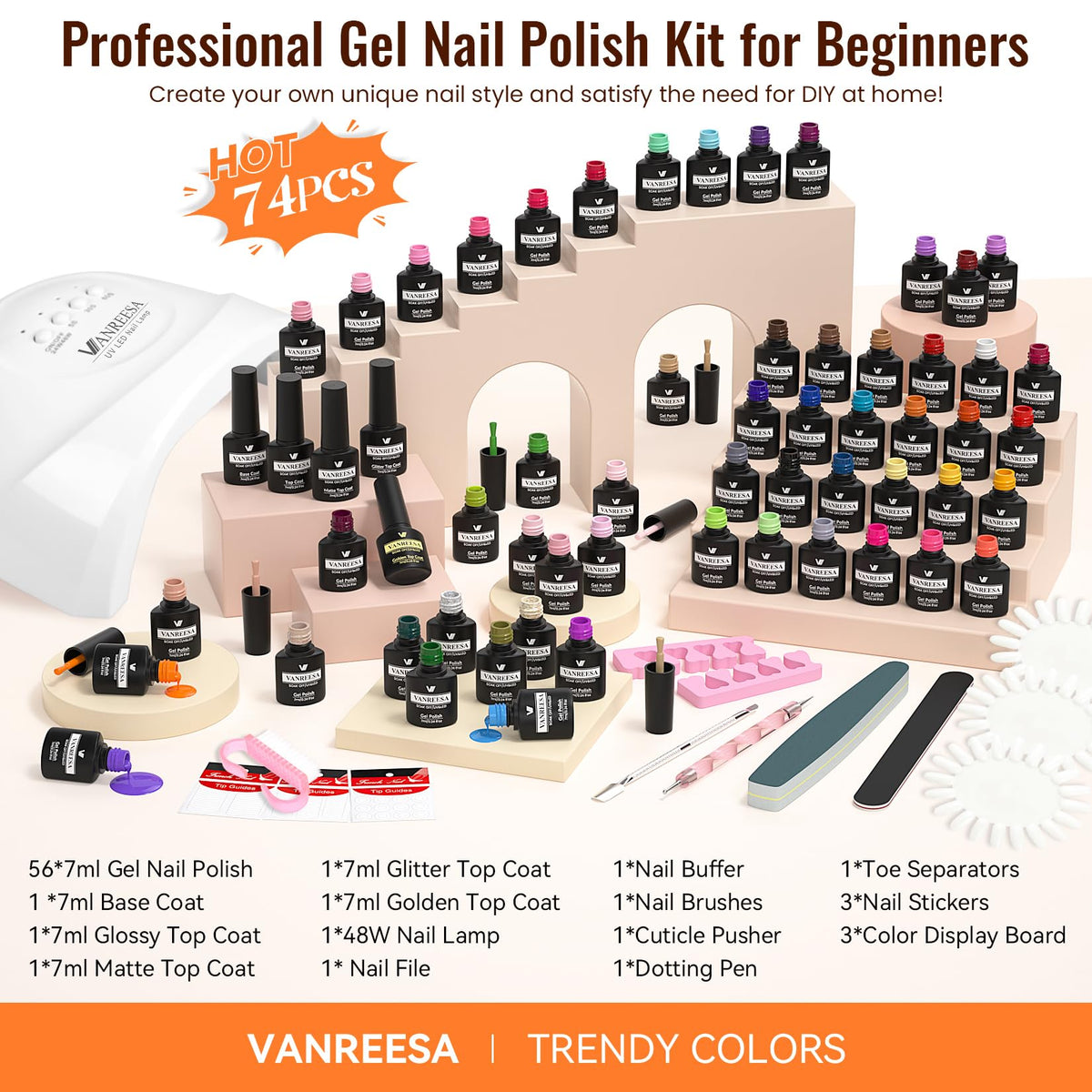 VANREESA lifestyle scene of at-home manicure demonstrating finished look