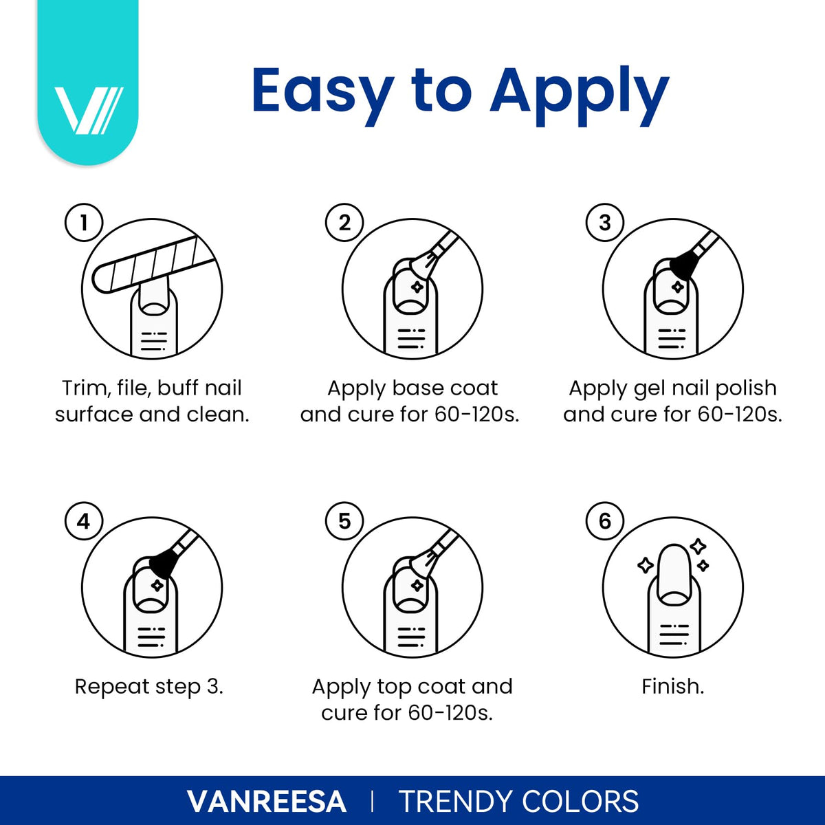 VANREESA nails in a summer setting with glitter accents benefit: versatile looks
