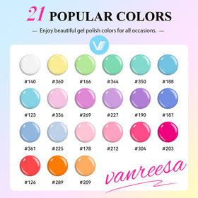 VANREESA open kit with 21 color bottles displayed for easy shade selection