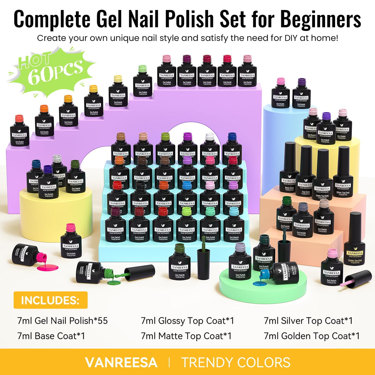 VANREESA gel polish application in salon, illustrating professional-quality results