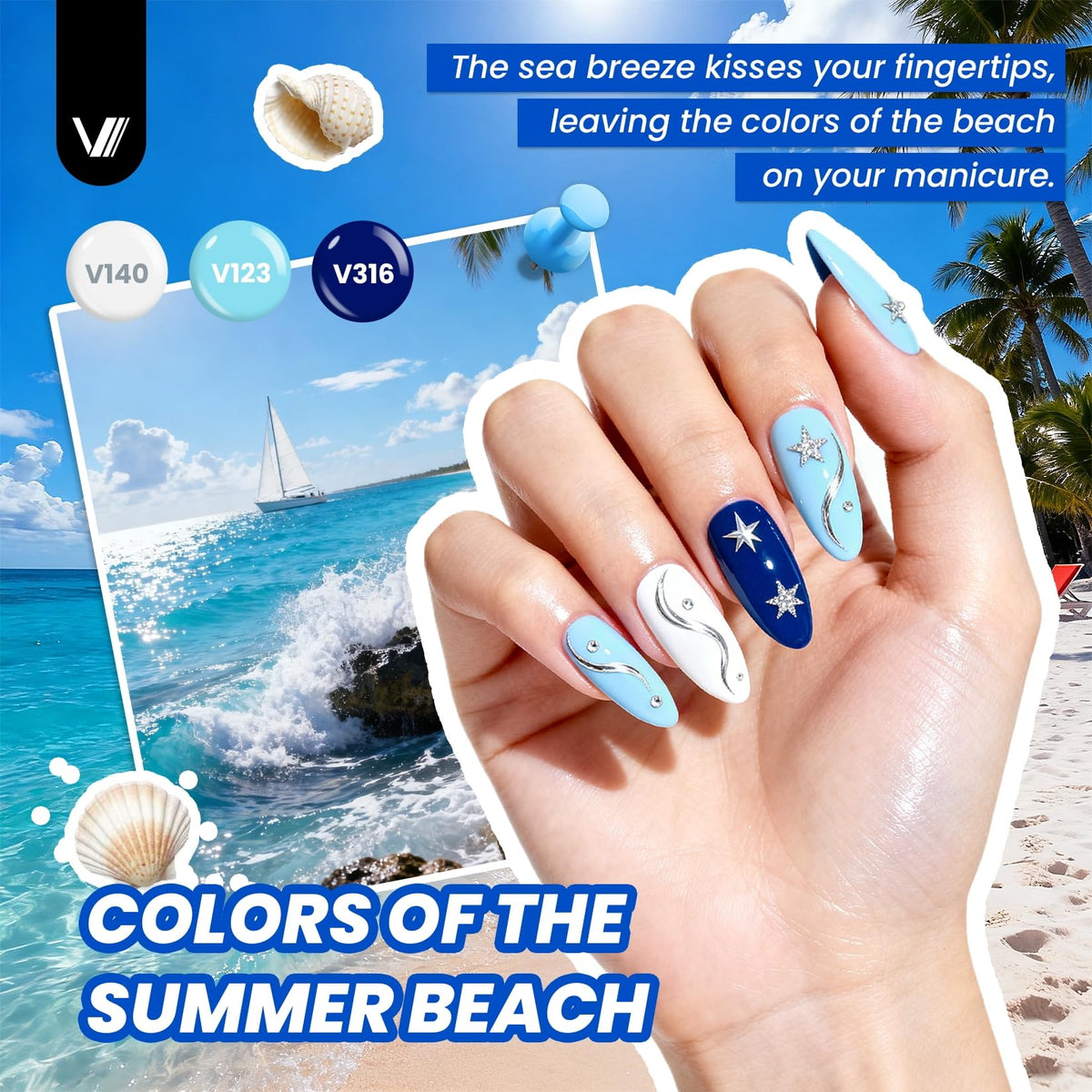 VANREESA manicure tools and accessories laid out for complete DIY application