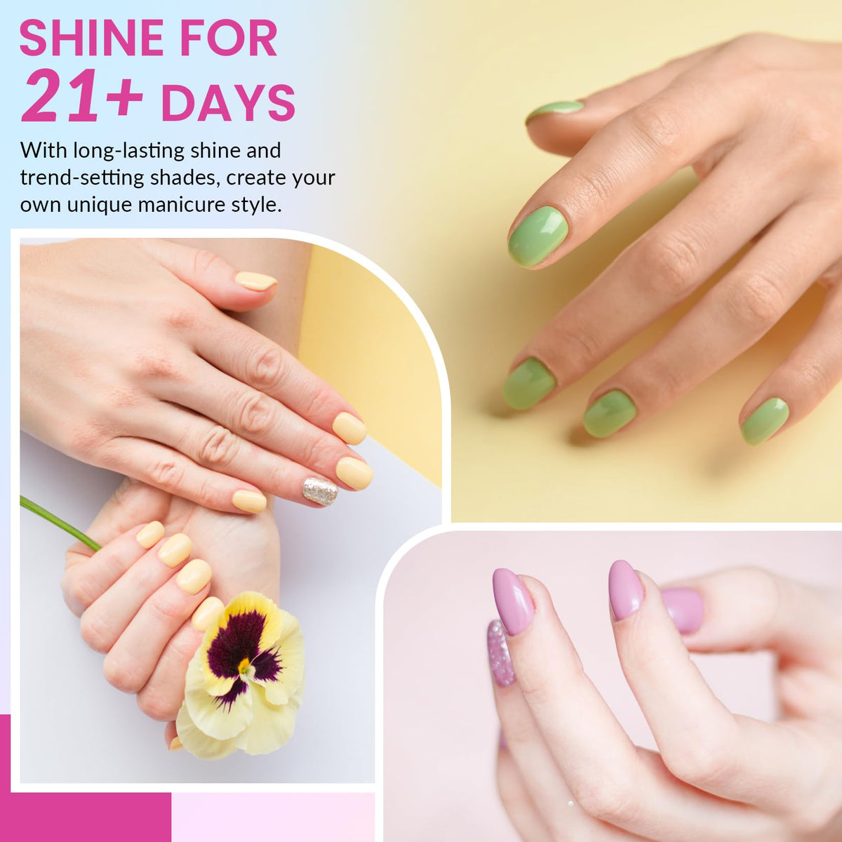 VANREESA manicure tools organized to demonstrate easy at-home prep and use