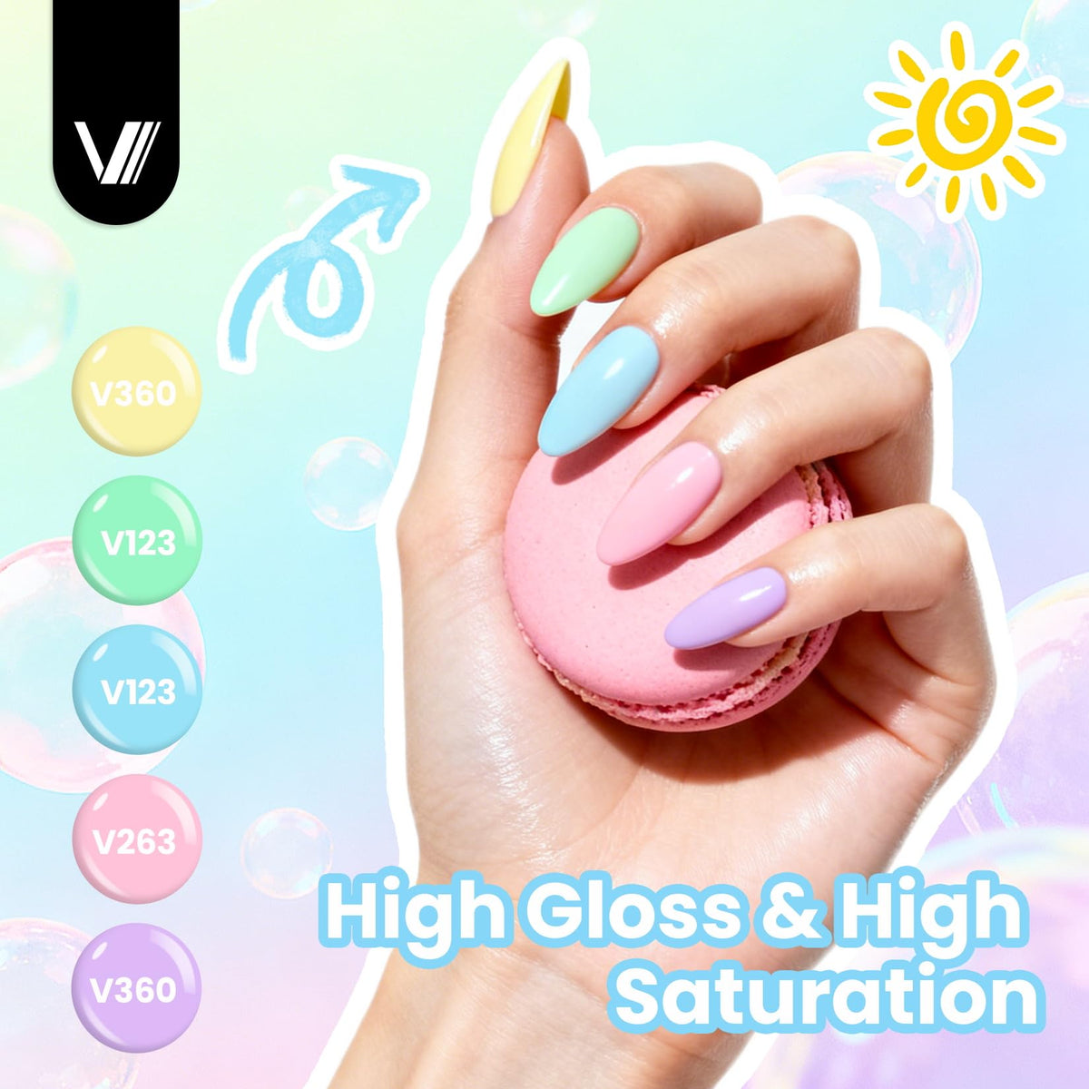 VANREESA top coats effect samples showing glossy and specialty finishes
