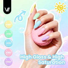 VANREESA top coats effect samples showing glossy and specialty finishes