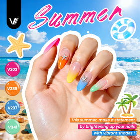 VANREESA set of glossy, matte, glitter and golden topcoat bottles for effects
